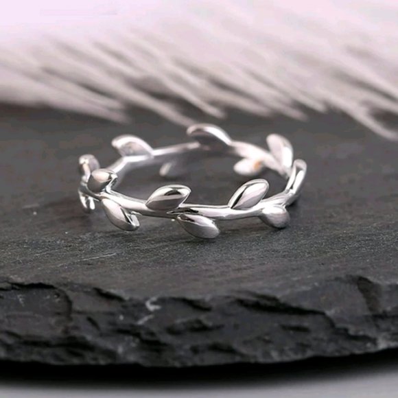 🍒 S925 OLIVE Branch Ring - Picture 2 of 7